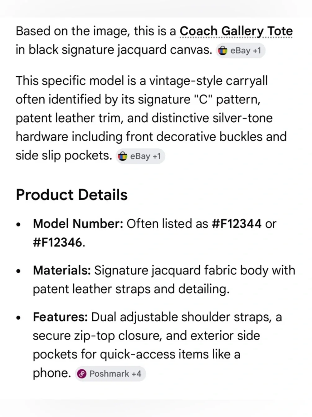 Coach Black Signature Gallery Jacquard Tote EUC - Picture 13 of 13